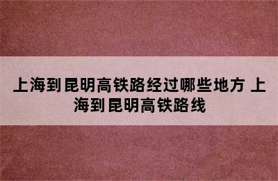 上海到昆明高铁路经过哪些地方 上海到昆明高铁路线